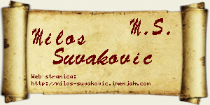 Miloš Šuvaković vizit kartica